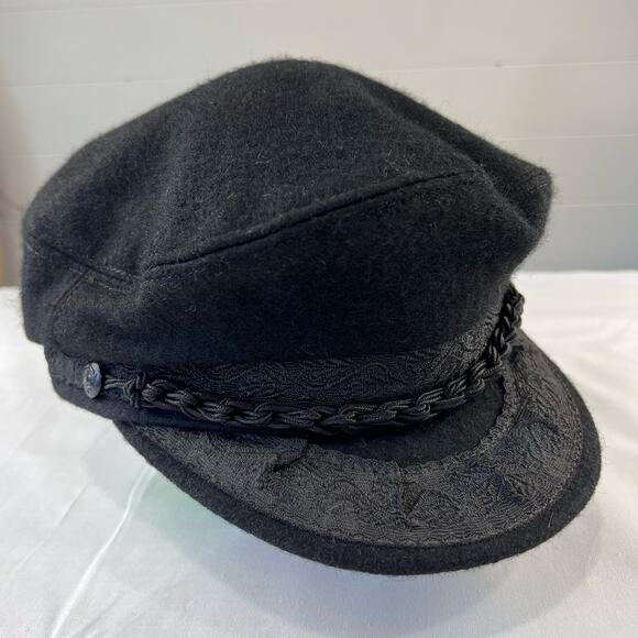 Greek Fisherman Authentic Cap Black Hat Made In Greece 58 size 7 1/4 - Picture 1 of 7